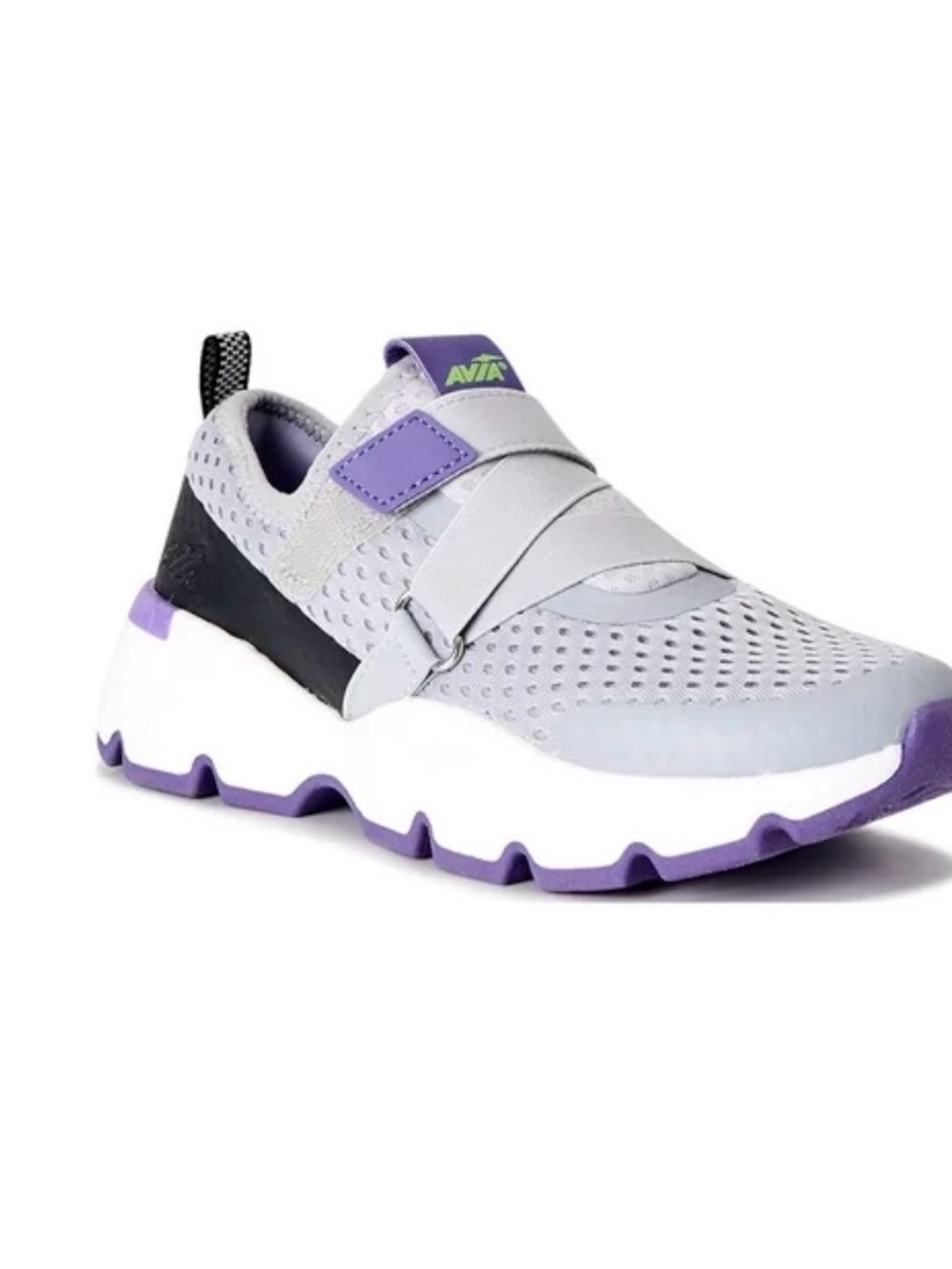 Avia Light Gray and Lavender Slip-On Athletic Sneaker size 9